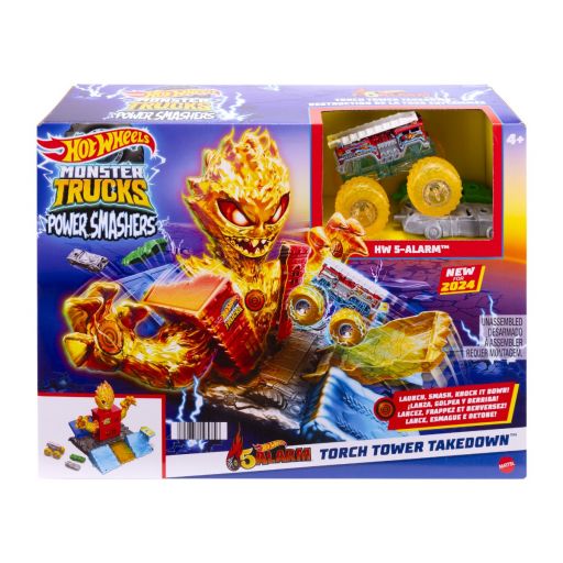 Hot Wheels - Monster Trucks Power Smashers 5 Alarm's Tower Smash Out 