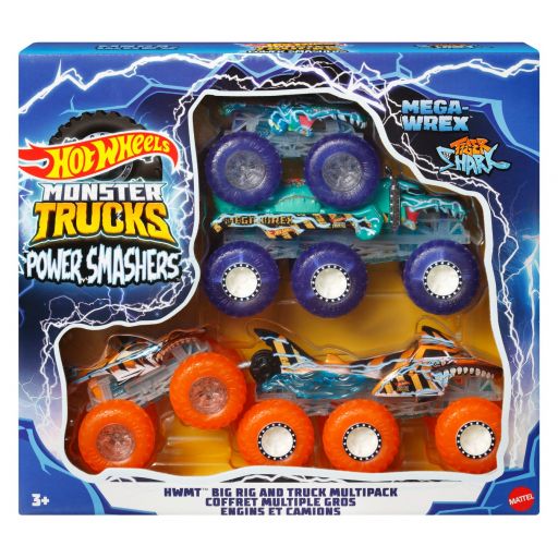 Hot Wheels - Monster Truck 1:64 Power Smashers Trucks & Big Rigs Multipack 